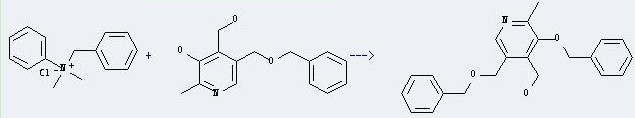 Benzenemethanaminium,N,N-dimethyl-N-phenyl-, chloride (1:1) can react with 5-benzyloxymethyl-4-hydroxymethyl-2-methyl-pyridin-3-ol to produce (3-benzyloxy-5-benzyloxymethyl-2-methyl-pyridin-4-yl)-methanol